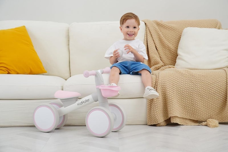 KidRoller Kid's Balance Bikes for 1 Year Old Boys and Girls, 12-24 Months Toddler Ride-on with Adjustable Seat and a Front Basket, First Birthday Gifts (White) - Image 4